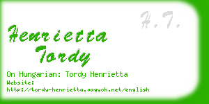 henrietta tordy business card